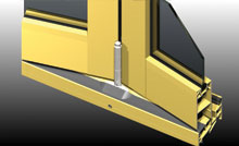 Doors supported on concealed articulated rollers with built-in track sweeper.