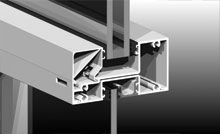 Reinforced glazing bead standard on Series 424. Spandrel adapter also available, as detailed.