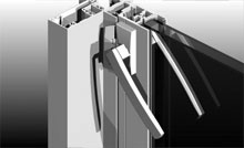 Custom stainless steel ICON cam handles available for casement sashes.<br />