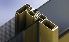 Custom interlocking stile accepts interlocking flydoor stile.<br />