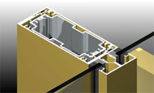 Various mullion details for site wind load conditions. Raised, flat or no cover bead.