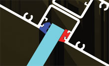 Frame designed to accept captive wedge or spacer.<br />