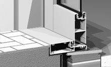Externally opening door sill.<br /><br />