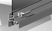 Awning sash inlay can be operated with cam handles, chain winders and concealed electric motors.