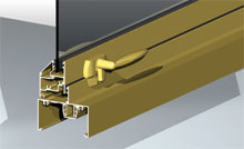 Awning sash inlay can be operated with cam handles, chain winders and concealed electric motors.