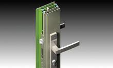 40mm wide backset lever compression lock with 316-grade stainless steel ICON furniture.