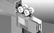 Can be fitted with Centor E3 heavy duty overhead rollers. Support bracket fixes into door spigot.