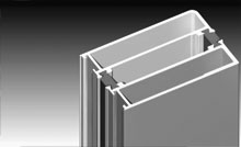A range of glazing beads and wedges allow glass thicknesses from 4mm to 28mm.
