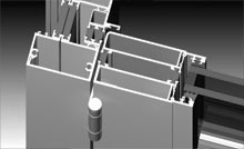 The hinge to frame connection is reinforced with extruded aluminium backing plate.