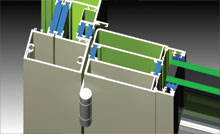 The hinge to frame connection is reinforced with extruded aluminium backing plate.