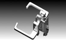 Injection moulded nylon stile end cap keeps water and dust away from the lock motor.