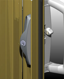 The outer pull is powder coated over stainless steel for improved security and longevity.<br>