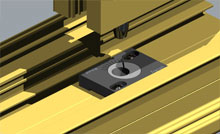 On Series 410 Bi-fold doors the keeper in head and sill is adjustable. This allows the panels to be tightened on the frame.