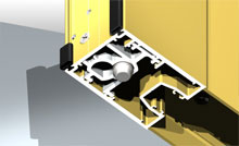 Bolt tips are supported by extruded aluminium guides. Ensures the bolts fall in the right location and can withstand high wind loads.