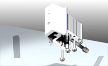 Elevate&trade; commercial strength bi-fold doors are assembled with heavy duty extruded aluminium spigots and backing plates.